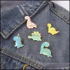 Pins Brooches Cute Cartoon Dinosaur Brooch Shirt Backpack Pins Enamel Badges Broches For Men Women Badge Jewelry Accessories Drop De Otxaw