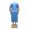 Casual jurken 4xl 5xl oversized voor vrouwen gedrukte ronde nek halve mouw losse mode vintage avondfeest diner vestidos