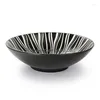 Bowls Simple Big Capacity Bowl Black White Round Salad Container Japanese Restaurant Lamian Noodles Dinner Tableware Drop Delivery H Dhvkk