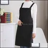 Aprons Fashion Simple Htype Shoder Apron Unisex Kitchen Work Garden Doble Sided Two Pocket Er Smock Drop Delivery Home Textiles Otret