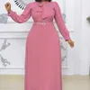 Robes décontractées Soirée élégante longue pour les femmes pleine Seeve taille haute une ligne longueur de plancher de luxe nuit fête d'anniversaire robes Mujer