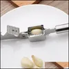 Fruits Légumes Outils En Acier Inoxydable Ail Presse Crush Dispositif Main Presser Concasseur Gingembre Squeezer Slicer Masher Cuisine Cuisson Dhmb8