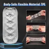 Masturbator Sex Toy Male Cup Masturbate Sleeve Double-Opened Crystal Vagina Oral Transparent Stroker Blowjob Sucking Portable WPD9