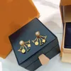 Złote perły ślubne kolczyki luksusowe projektanci biżuterii damskie kolczyki w kształcie obręczy kwiat list klasyczne wisiorki kolczyki dla kobiet Hoops Stud