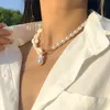 Kobiet biżuterii Summer Beach Shell Choker Bohemian Rope Prosty lina symulowana perłowa z koralikami naszyjniki ręcznie robiony kołnierz kobieta