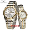 Wristwatches GUANQIN Business Couple Watch Set Luxury Stainless Steel Men Women lovers Wrist Watch Quartz Watch Women Clock Man233s