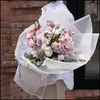 Decorative Flowers Wreaths 20Pcs Flower Packaging Paper Frosted Florist Handmade Material Wrap Gift Decoration Drop Delivery Home Otrcq