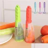 Fruit Vegetable Tools Tool Mtifunctional Storage Type Peeling Knife Peelingknife With Tube Peeler Apple Supplies Household Peeling Dhpqh