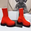 2022 designer women Luxury tall Stretch sock boots classic fashion Fly weave Thin leg Stretchs Boots Autumn winter ladys foam thick soled tube boot shoes sizes 35-40