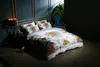 Luxury 5pcs Leopard Print Queen Gold Red Set di biancheria da letto King Designer Winter Worm Bedding Sets Copripiumino in stile europeo Copricuscini Lenzuolo Copripiumini set