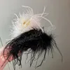 Pince à cheveux plume d'autruche fille conception de personnalité simple pinces à cheveux accessoires cheveux femmes automne et hiver mode chapeaux