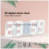 Bureau Table Horloges Led Numérique Alarme En Plastique Usb Alimenté Montre Chambre Sn Horloge Date Calendrier Température Décoration De La Maison Drop Deli Dhsil