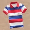 Kids Boys 1-15 Ages Multi Style Fashion Summer Cotton Short Sleeve Toddler Pattern Strip Polo Shirt Cute T-shirt 5 Pcs Wholesale