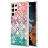 Moda Málore metálico de mármore IMD TPU Casos para Samsung Galaxy S23 Ultra Plus A04E A54 A34 A14 5G Ocean Sea Bling Escala Cromada Placd Stone Back Turn Back Cover Topa traseira