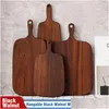 Chopping Blocks Hangable Black Walnut Cutting Board Durable Wooden Chop Fruit Pizza Sushi Bbq Tray Solid Unpainted Nonslip Kitchen D Otahg