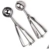 Cuillères Cuillère À Crème Glacée Outils De Cuisine 3 Taille En Acier Inoxydable Ressort Poignée Purée De Pommes De Terre Pastèque Boule Scoop Maison Accessoires Drop De Dhzuu