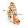Keychains lanyards mode 3D schoenen nieuwigheid highheel sleutelhangers tas handtas charmes strass rhinestone decor sandaal sleutelen geschenken drop de dh1qp
