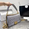 Frankrijk dames klassieke flap sac boy tassen kaviaar lederen kalfsleer echte lederen wilde handgreep bakken schouderband met letter verstelbare crossbody gewatteerde handtas 25 cm 25 cm