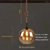 Chandeliers Rope Chandelier Coffee Shop Dining Room Kitchen Glass Balls E27 Bulb Loft Industrial Decor Retro Lamp