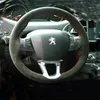 para Peugeot 208 2008 2013-2017 Cubierta de volante de gamuza cosida a mano personalizada de alta calidad