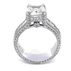 Choucong anéis de casamento exclusivos joias de luxo 925 prata esterlina formato de almofada topázio branco cz diamante pedras preciosas festa da eternidade wom8756823