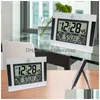 Desk Table Clocks Digital Electronic Alarm Clock Large Led Calendar Temperature Meter Display Home Office Wall Drop Delivery Garden Dhlxk