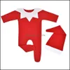 Clothing Sets Born Knot Hat And Pajama Set Infant Baby Prop Night Cap Footie Romper Elf Outfit Christmas Outfits Drop Delivery Kids Dhcrm