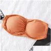 Other Household Sundries Seamless Strapless Bra Onepiece Wrapped Tube Top Removable Pad Bras For Girls Soft Andeau Sexy Lingerie Top Dhqhm