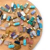 Pierre de cristal naturel 6x15mm, pendentif rectangulaire, améthyste, œil de tigre, Quartz pour bricolage, collier, boucles d'oreilles, accessoires de bijoux