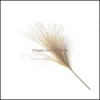 Decorative Flowers Wreaths 8Pcs/10Pcs/20 Pcs Real Dried Small Pampas Grass Wedding Flower Bunch Natural Plants Decor Home Drop Del Ot9Wx