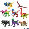 Minifig Moc Dinosaur Series Briques de construction Assortiment de figurines pour garçons et filles pour cadeaux de fête d'anniversaire Figurines Drop D Dhhl3