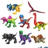 Minifig Moc Dinosaur Series Building Bricks variedade de meninos e meninas para festas de festa de anivers￡rio Favores minifiguras Drop D DHHL3