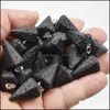 Charms Natural Volcanic Lava Stone Facettered Cone Pendum Pendants For Jewelry Making Wholesale Fashion High Quality Drop Delivery Hitta DHGF1