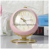 Desk Table Clocks Luxury Retro Alarm Clock Metal Bedside Bedroom Small Classic Dining Decoration Desertador Home Drop Delivery Gar Dh0Yp