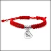 Charm armband handgjorda hj￤rtmamma fl￤tade armband r￶d tr￥d str￤ng jag ￤lskar dig rep f￶r m￶drar dag g￥vor smycken kvinnor sl￤pper l￤cker otryf