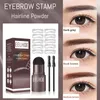 Ögonbrynsförstärkare Makeup 2023 One Step Eyebrow Stamp Shaping Kit Brow Set Pen Women Waterproof Contour Stencil Tint Natural Stick Hairline Enhance