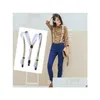 Other Event Party Supplies New Fashion Black White Khaki 3 Color Suspender With Classic Pattern Elastic Lady Strap Good Quality An Dhjk3