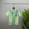 春の夏のプリント品質半袖シャツメンズカジュアルシャツ