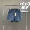 Jeans Womens Designer de três elevação Versão G2022S Nova lazer na cintura alta perna larga shorts jeans de verão H0HS