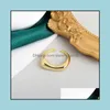 Anillos de banda Minimalismo Color de oro Dedo geométrico redondo para mujeres 2021 Vintage Glossy Metal Chunky Irregar Open Ring Jewelry Otfre