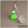 Portachiavi Cordini Mini 3D Badminton Portachiavi Colorf Decorazione Portachiavi Portachiavi per auto Anello Borsa Borsa Regali sportivi 5 colori Drop Dhoml