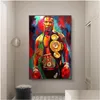 Gemälde Street Graffiti Kunst Poster Wanddekor Malerei Druck Leinwand Boxing Champion Tyson Bild für Kinderzimmer Home Drop Deli Dhxht