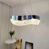 Lustres E14 Moderne Chrome K9 Lustre En Cristal Argent Suspension Lumière De Luxe Modèle Suspension Luminaire Lampen Pour La Maison Salon