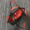 Women Women Big Bags Platfor Dodling Designer حقائب اليد المركبة حقيبة يد حقيقية من الجلد الأحمر المحفظة الكتف 265Q