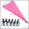 Bakgebakgereedschap 1 st 1 Sile Icing Pi Cream Bagadd12 Nozzles Set Cake Decorating Tool met 1 Converter Drop Delivery Home Garden K OTDMD