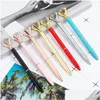 Point Pens Agignizable Kawaii Colorf Big Diamond Pen Bling Little Crystal Metal Ball Point Home Office School Crategle
