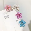 Crystal Flower Hair Claw Rhinestones Alloy Clamp for Girls Sweet Summer Side Clip Hair Styling Accessories