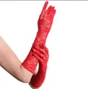 Luvas de cinco dedos Luvas Tle pretas para mulheres Designer de letras estampadas com renda bordada Luvas de condução Ins Fashion Fino Party Dhzf6
