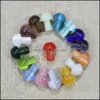 Stone Mini Mushroom Statue Cats Eye Carved Decoration Healing Crystal Gift Room Ornament Fish Tank Jewelry Making Drop Delivery Dhxjk