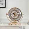 Zegarki biurka Nordic Gold Clock Vintage Kreatywny Ciche luksusowy prosty sypialnia reloJ Esctorio Dekoracja domu ac50tc drop dh dhlka